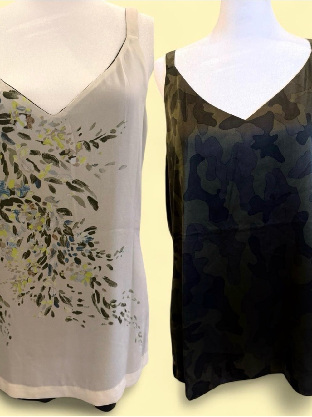White House Black Market Women’s V-Neck Cami Reversible - Camo/Floral NWT sz M